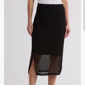Elegant Black Knit Skirt and top matching set